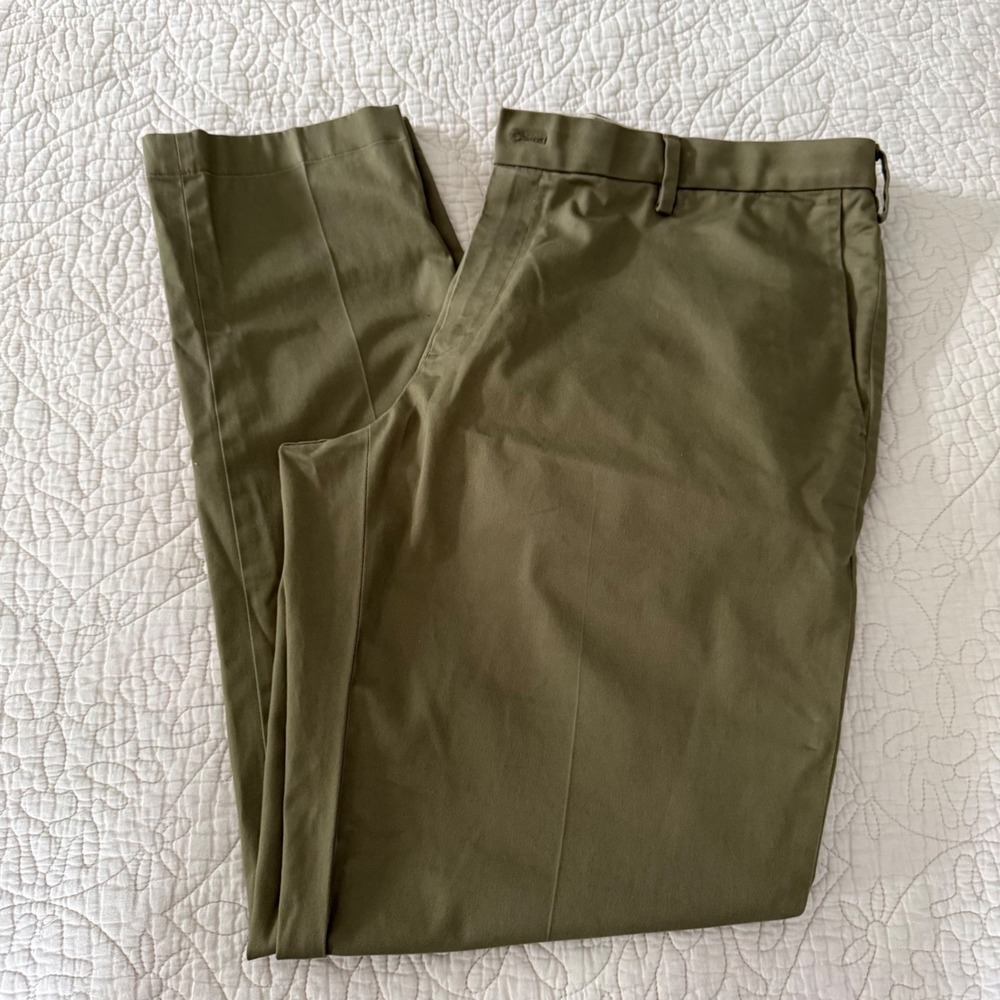 Brooks Brothers Soho Fit Stretch Chino Pants Olive Green Mens 38x32 Advantage